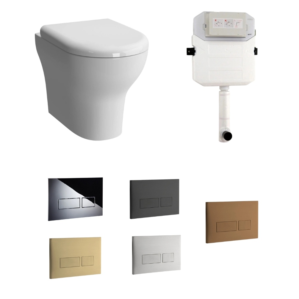 VitrA Zentrum Back to Wall WC with 1180mm Concealed Cistern with Flush Plates